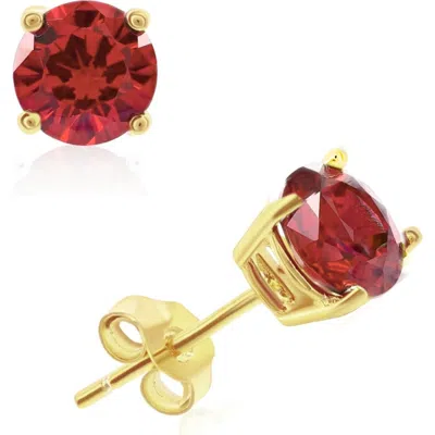 Donatello Gian Sterling Silver Gold Plated Ruby Studs