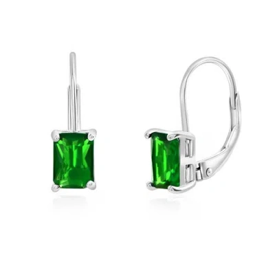 Donatello Gian Sterling Silver Green Lever-back Earrings