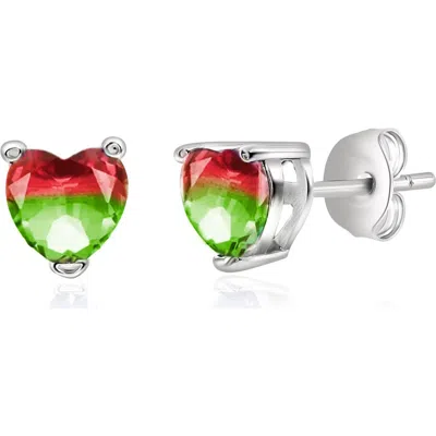 Donatello Gian Sterling Silver Heart Cut Watermelon Studs