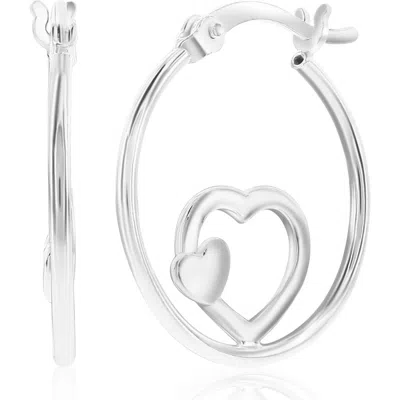Donatello Gian Sterling Silver Heart Hoops