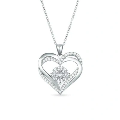 Donatello Gian Sterling Silver Heart Necklace In Metallic