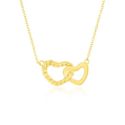 Donatello Gian Sterling Silver Heart Necklace In Gold