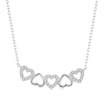 Donatello Gian Sterling Silver Hearts Necklace