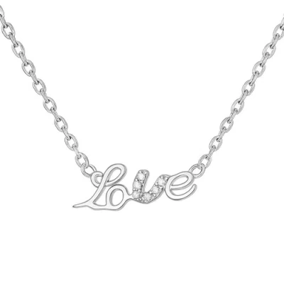 Donatello Gian Sterling Silver Love Necklace In Metallic