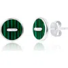Donatello Gian Sterling Silver Malachite Button Studs In Green