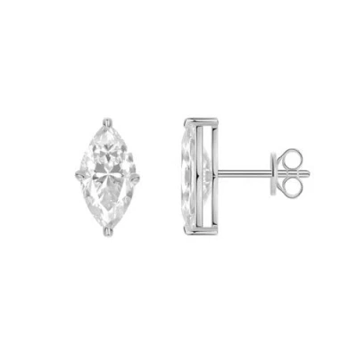 Donatello Gian Sterling Silver Marquise Stud Earrings