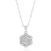 Donatello Gian Sterling Silver Moissanite Flower Necklace In Silver