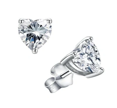 Donatello Gian Sterling Silver Moissanite Heart Studs