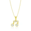 Donatello Gian Sterling Silver Music Note Necklace In Gold