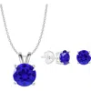 Donatello Gian Sterling Silver Necklace And Earrings Set In Blue
