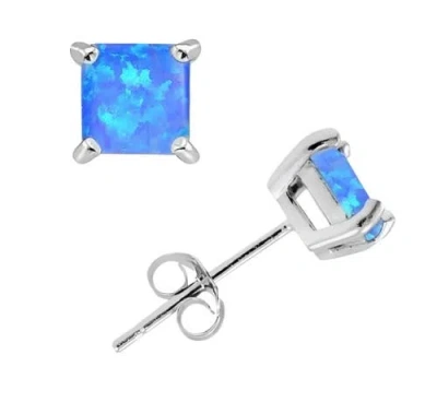 Donatello Gian Sterling Silver Opal Studs In Blue