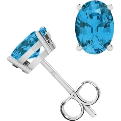 Donatello Gian Sterling Silver Oval Light Blue Earrings