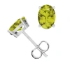Donatello Gian Sterling Silver Oval Peridot Studs In Peridot