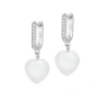 Donatello Gian Sterling Silver Pearl Heart Earrings In Silver
