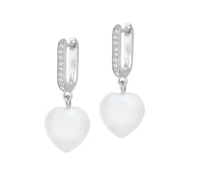 Donatello Gian Sterling Silver Pearl Heart Earrings