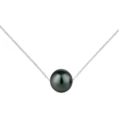 Donatello Gian Sterling Silver Pearl Necklace In Black