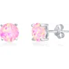 Donatello Gian Sterling Silver Pink Opal Studs In Metallic