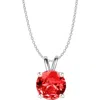 Donatello Gian Sterling Silver Round Created Ruby Necklace In Red