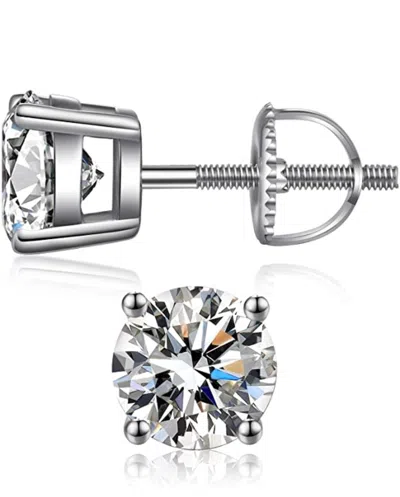 Donatello Gian Sterling Silver Round Cut Screw Back Studs
