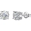 Donatello Gian Sterling Silver Round Moissanite Studs In Silver