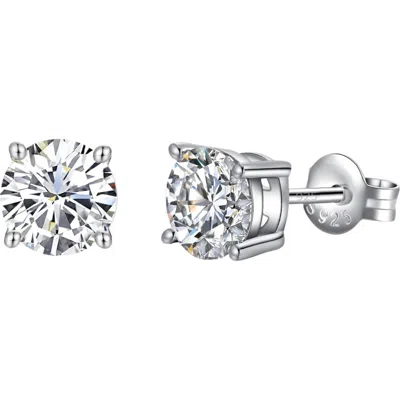 Donatello Gian Sterling Silver Round Moissanite Studs