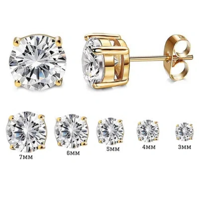Donatello Gian Sterling Silver Round Stud Earrings In Gold