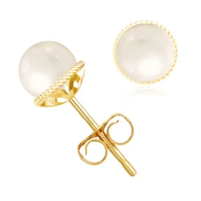 Donatello Gian Sterling Silver Shell Pearl Earrings In Gold