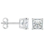 Donatello Gian Sterling Silver Square Moissanite Studs In Silver