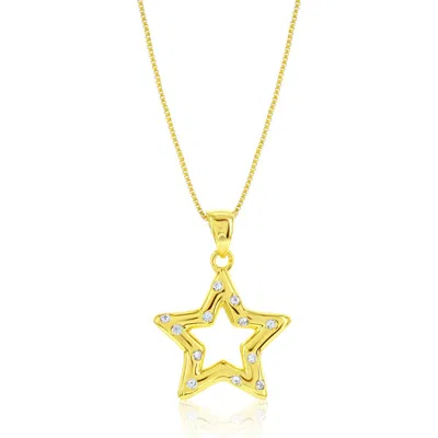 Donatello Gian Sterling Silver Star Pendant Necklace In Gold
