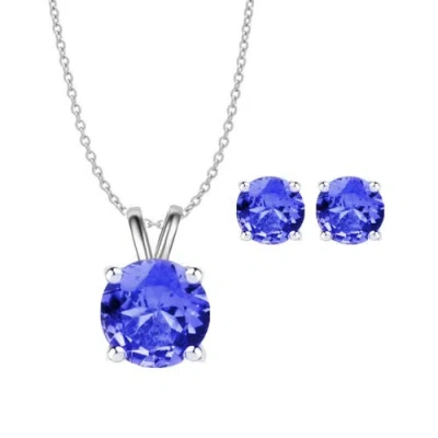 Donatello Gian Sterling Silver Tanzanite Set In Blue