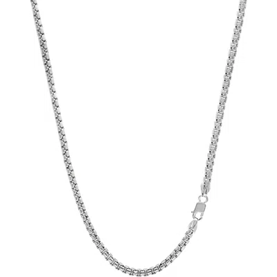 Donatello Gian Sterling  Silver Thick Round Box Necklace
