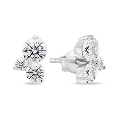 Donatello Gian Sterling Silver Tri Stone Earrings