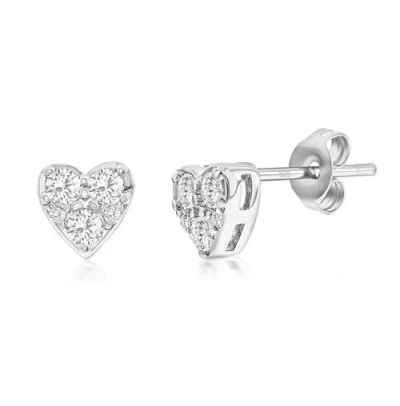 Donatello Gian Sterling Silver Tri Stone Heart Earrings