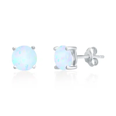 Donatello Gian Sterling Silver White Opal Studs