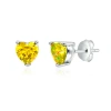 Donatello Gian Sterling Silver Yellow Heart Studs In Metallic