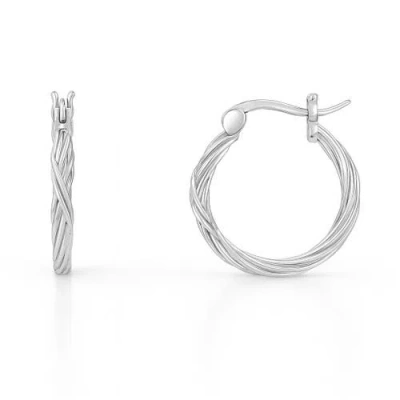 Donatello Gian Sterling Sterling Braided Hoop Earrings In Metallic