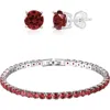 Donatello Gian Tennis Bracelet And Earrings Set In Metallic