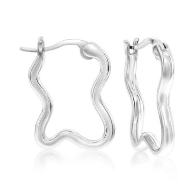Donatello Gian Wiggle Hoop Earrings In Silver
