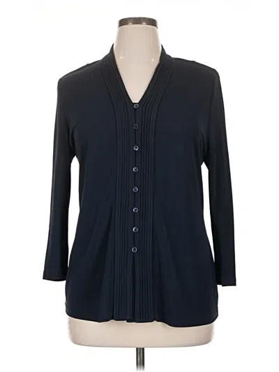 Pre-owned Doncaster Collection 3/4 Sleeve Blouse In Black