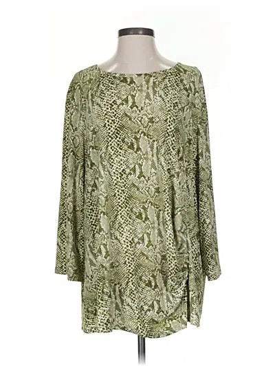 Pre-owned Doncaster Collection 3/4 Sleeve Blouse In Green