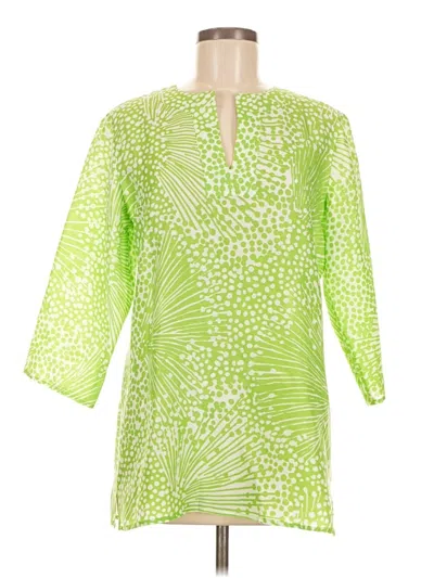 Pre-owned Doncaster Collection 3/4 Sleeve Blouse In Green