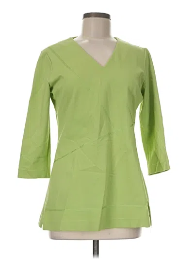 Pre-owned Doncaster Collection 3/4 Sleeve Blouse In Green
