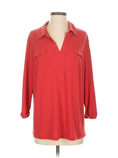 Pre-owned Doncaster Collection 3/4 Sleeve Blouse In Red