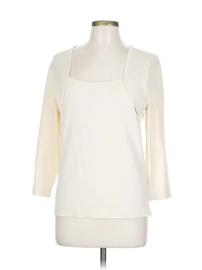 Pre-owned Doncaster Collection 3/4 Sleeve T-shirt In White