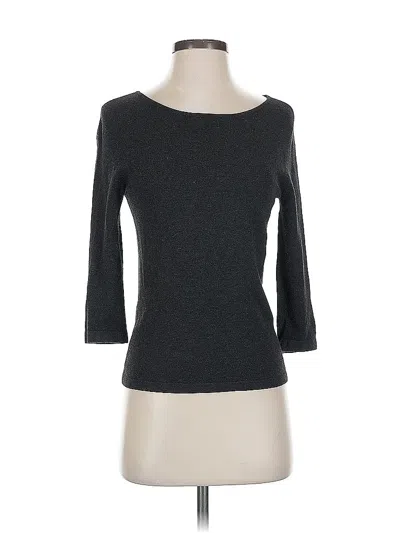 Pre-owned Doncaster Collection 3/4 Sleeve Top Black Boatneck Tops