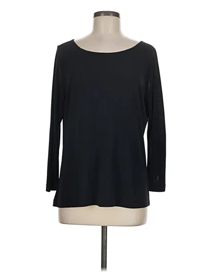 Pre-owned Doncaster Collection 3/4 Sleeve Top Black Boatneck Tops
