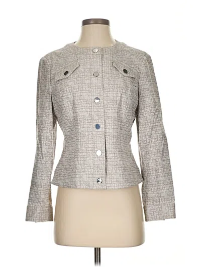 Pre-owned Doncaster Collection 3/4 Sleeve Top Gray Square Neckline Tops