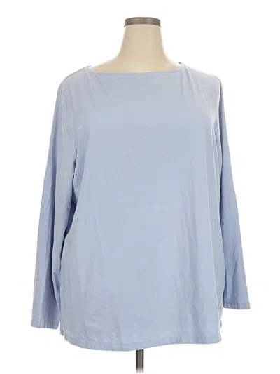 Pre-owned Doncaster Collection 3/4 Sleeve T-shirt In Blue