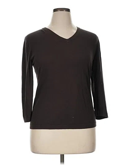 Pre-owned Doncaster Collection 3/4 Sleeve T-shirt In Brown