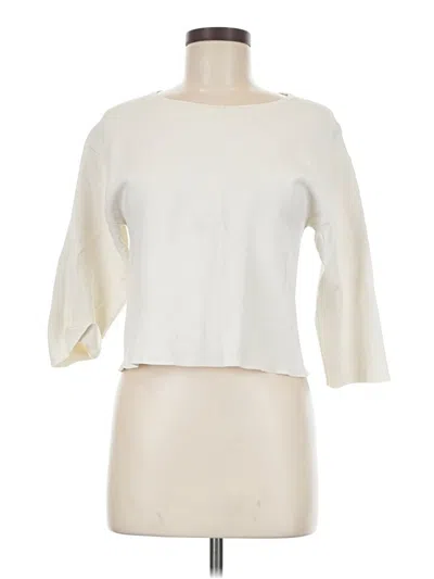 Pre-owned Doncaster Collection 3/4 Sleeve T-shirt In Ivory